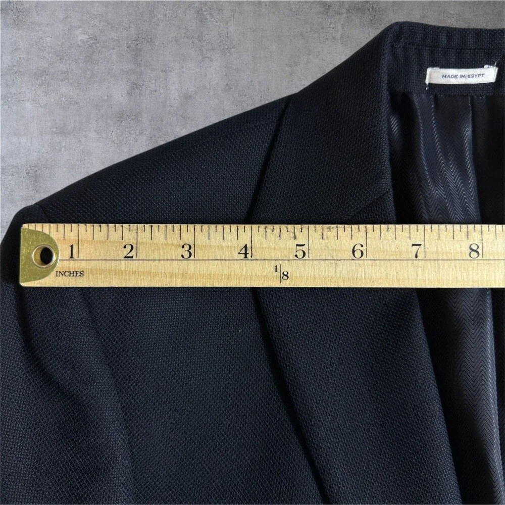 JOSEPH ABBOUD Mens Blazer Sport Coat 2-Button Suit Jacket 36R Black Italian Wool